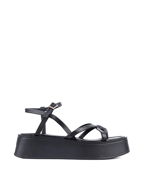 Жіночі босоніжки Attizzare шкіряні чорні - фото 1 - Miraton