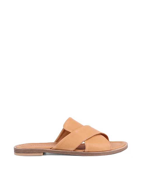 Женские шлепанцы Attizzare кожаные коричневые - фото 1 - Miraton