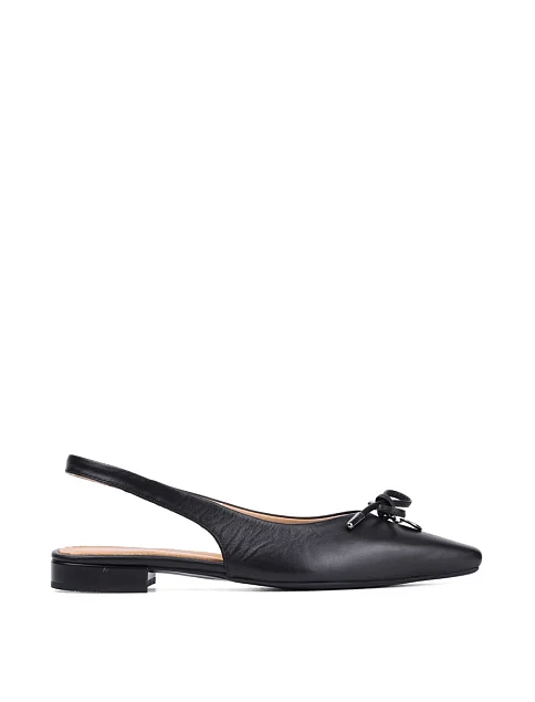 Женские балетки слингбеки Attizzare кожаные черные - фото 1 - Miraton