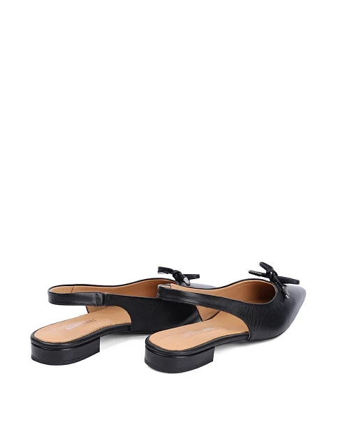 Женские балетки слингбеки Attizzare кожаные черные - фото 4 - Miraton