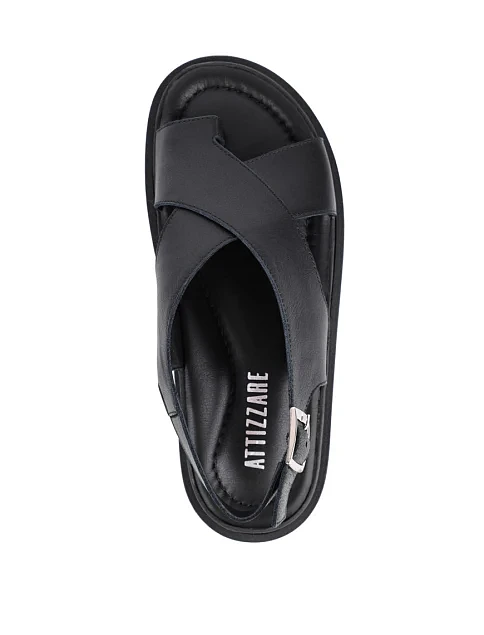 Женские сандалии Attizzare кожаные черные - фото 5 - Miraton