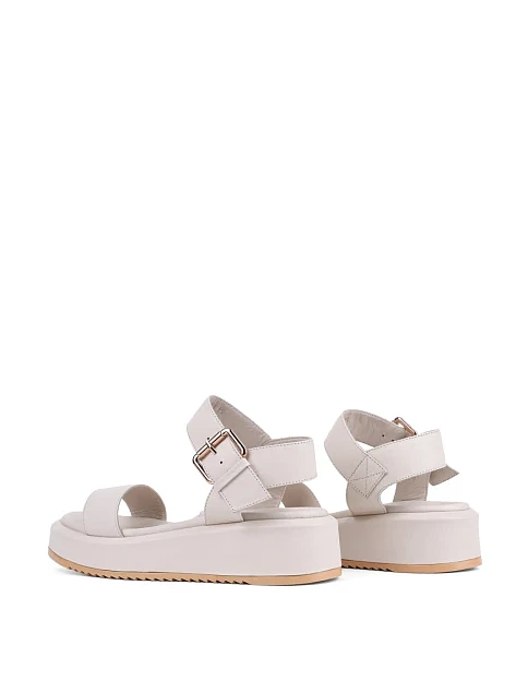 Женские сандалии Attizzare кожаные рисового цвета - фото 4 - Miraton