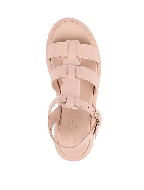 Женские сандалии Attizzare кожаные бежевые - фото 2 - Miraton