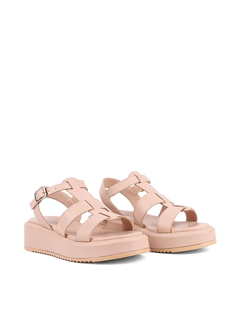 Женские сандалии Attizzare кожаные бежевые - фото 3 - Miraton