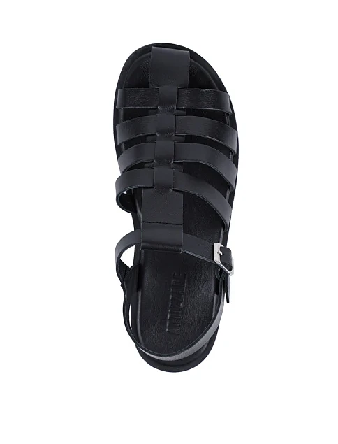 Женские сандалии Attizzare кожаные черные - фото 2 - Miraton