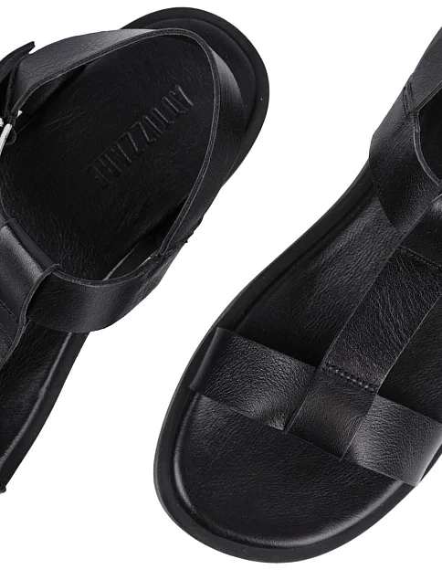 Женские сандалии Attizzare кожаные черные - фото 5 - Miraton