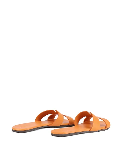 Женские шлепанцы Attizzare кожаные оранжевые - фото 4 - Miraton