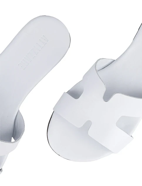 Женские шлепанцы Attizzare кожаные белые - фото 5 - Miraton