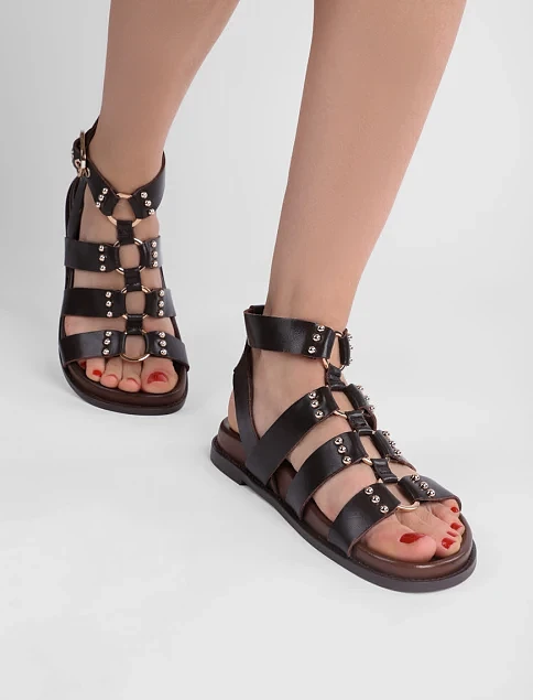 Женские сандалии INUOVO кожаные коричневые - фото 1 - Miraton