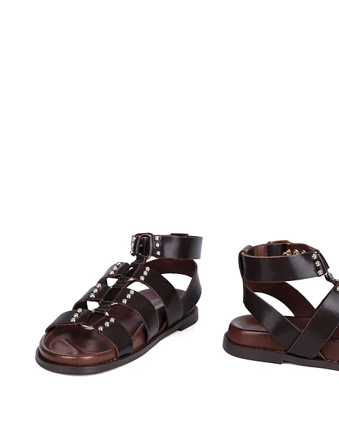 Женские сандалии INUOVO кожаные коричневые - фото 3 - Miraton