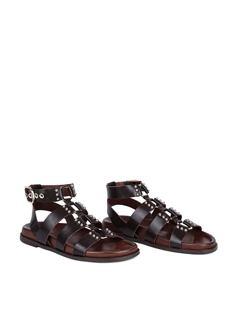 Женские сандалии INUOVO кожаные коричневые - фото 4 - Miraton