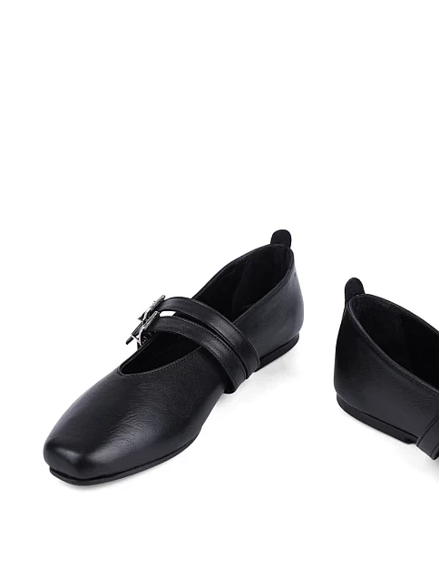 Женские балетки Attizzare кожаные черные - фото 2 - Miraton