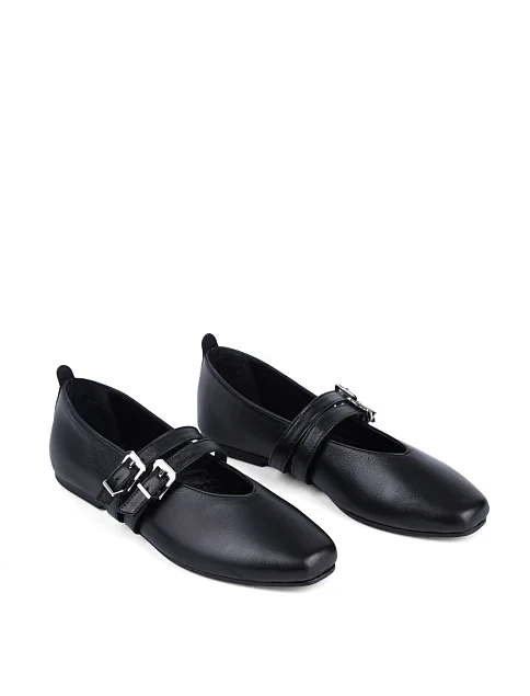 Женские балетки Attizzare кожаные черные - фото 3 - Miraton