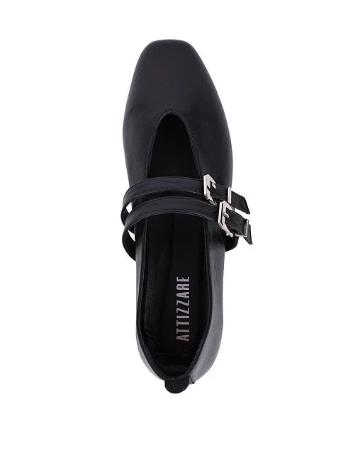 Женские балетки Attizzare кожаные черные - фото 5 - Miraton