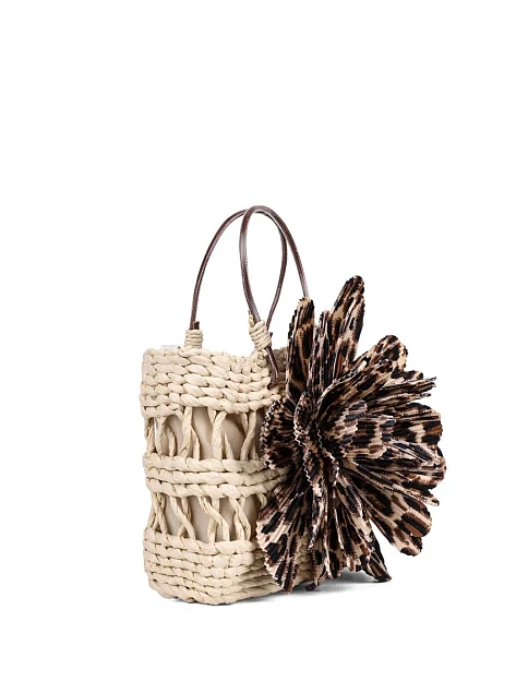 Женская сумка через плечо MIRATON соломенная бежевая - фото 2 - Miraton