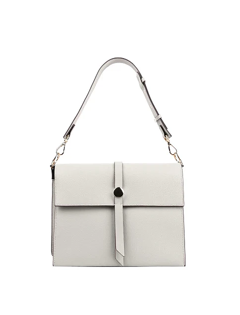 Женская сумка через плечо MIRATON кожаная молочного цвета - фото 1 - Miraton