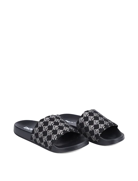 Женские шлепанцы DKNY тканевые черные - фото 3 - Miraton