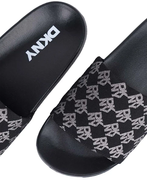 Женские шлепанцы DKNY тканевые черные - фото 5 - Miraton