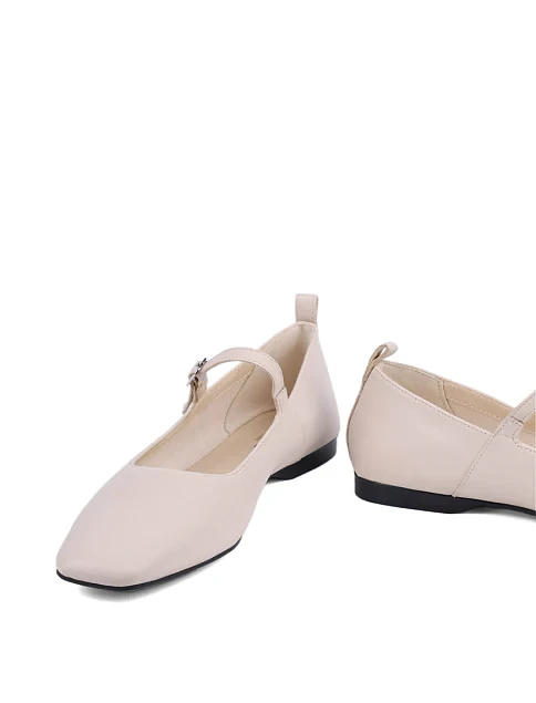 Женские балетки Мэри Джейн Vagabond кожаные молочного цвета - фото 3 - Miraton