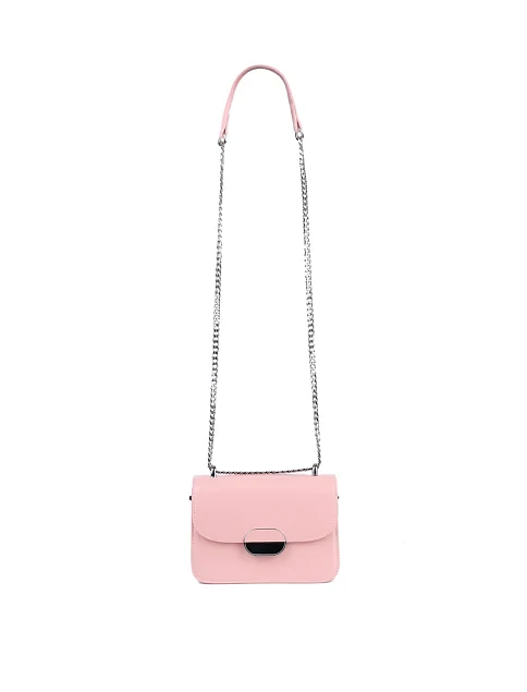 Женская сумка кросс-боди MIRATON кожаная розовая - фото 7 - Miraton