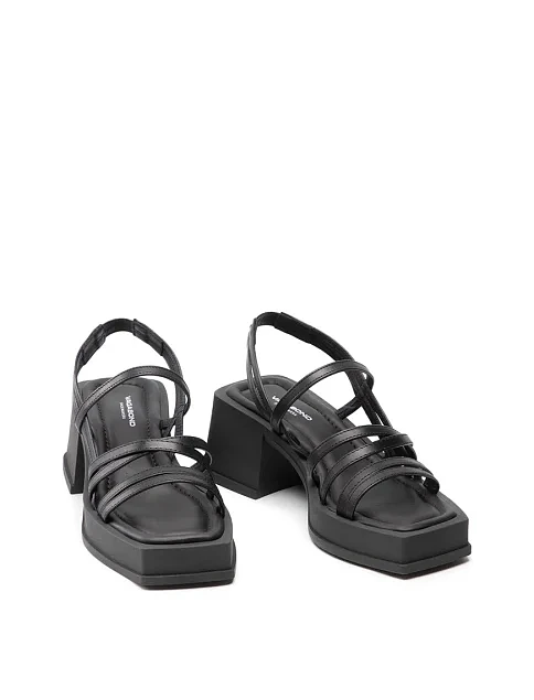 Женские босоножки Vagabond Hennie кожаные черные - фото 5 - Miraton