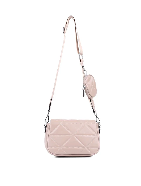 Женская сумка кросс-боди MIRATON кожаная бежевая - фото 4 - Miraton