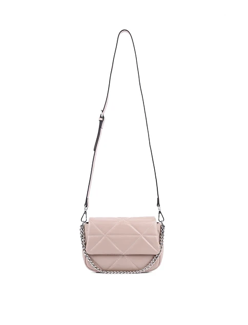 Женская сумка кросс-боди MIRATON кожаная бежевая - фото 5 - Miraton