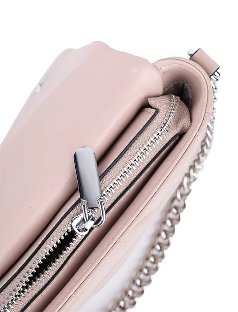 Женская сумка кросс-боди MIRATON кожаная бежевая - фото 6 - Miraton