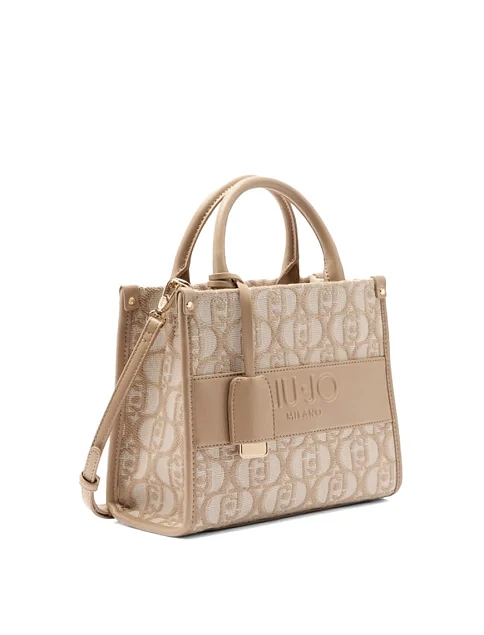 Женская сумка тоут LIU JO из экокожи бежевая - фото 3 - Miraton