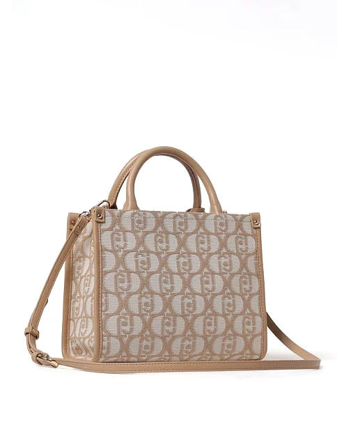 Женская сумка тоут LIU JO из экокожи бежевая - фото 4 - Miraton