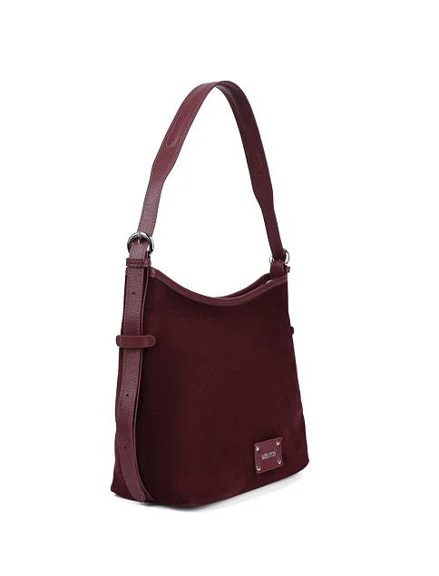 Жіноча сумка хобо MIRATON замшева бордова - фото 3 - Miraton