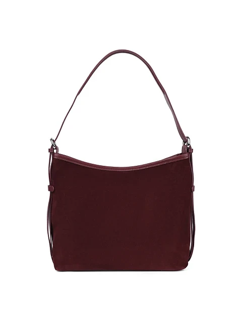 Жіноча сумка хобо MIRATON замшева бордова - фото 4 - Miraton