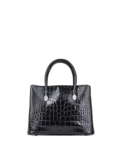 Женская сумка тоут MIRATON кожаная черная - фото 1 - Miraton