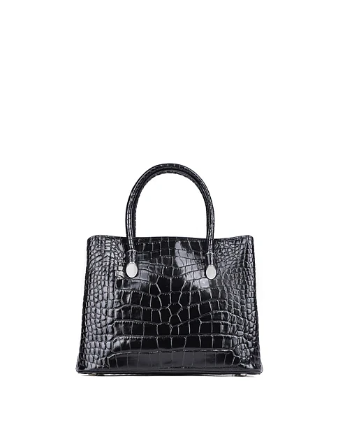 Женская сумка тоут MIRATON кожаная черная - фото 3 - Miraton