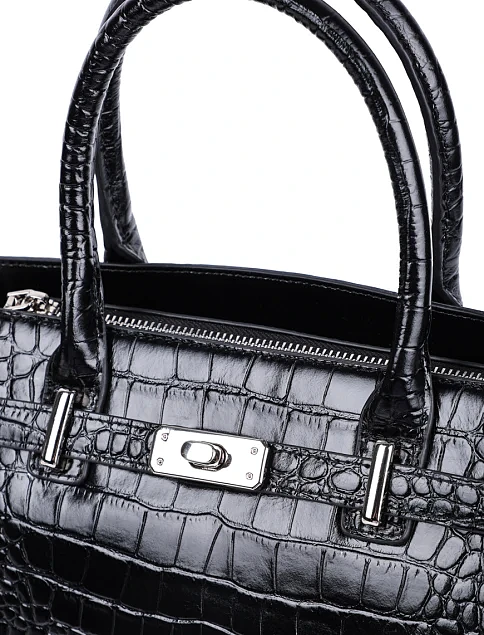 Женская сумка тоут MIRATON кожаная черная - фото 4 - Miraton