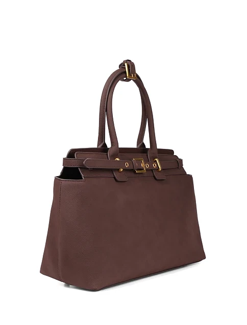 Женская сумка тоут MIRATON из нубука коричневая - фото 2 - Miraton