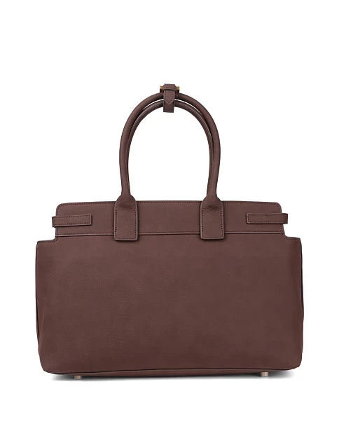 Женская сумка тоут MIRATON из нубука коричневая - фото 3 - Miraton