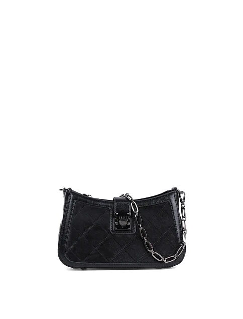 Женская сумка через плечо MIRATON кожаная черная - фото 1 - Miraton