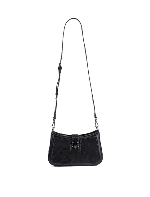 Женская сумка через плечо MIRATON кожаная черная - фото 6 - Miraton