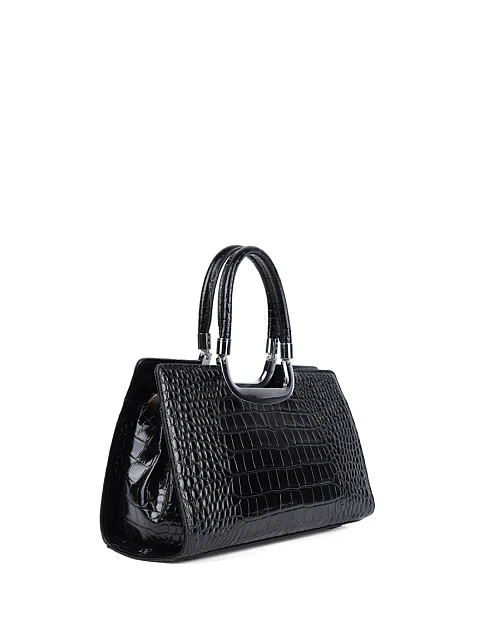 Женская сумка тоут MIRATON кожаная черная - фото 3 - Miraton