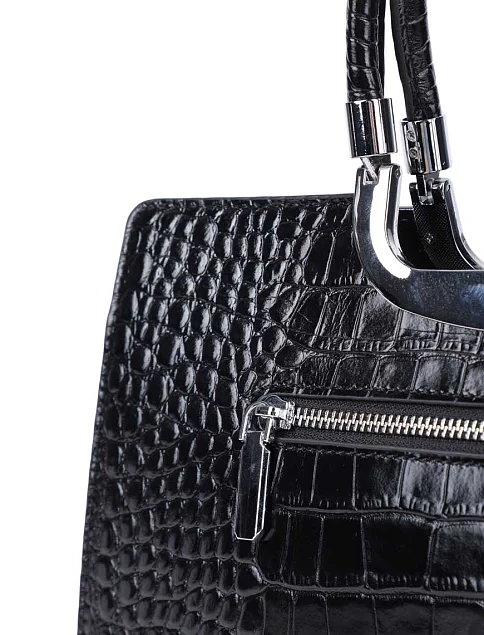 Женская сумка тоут MIRATON кожаная черная - фото 5 - Miraton