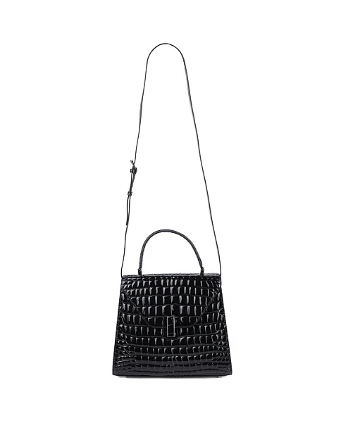 Женская сумка леди лайк MIRATON кожаная черная - фото 4 - Miraton