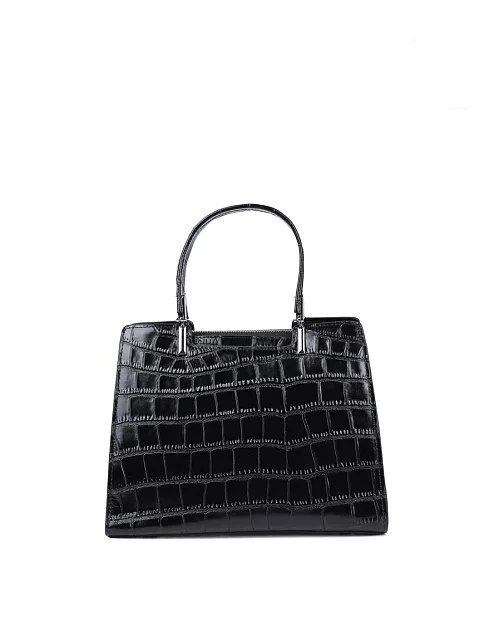 Женская сумка тоут MIRATON кожаная черная - фото 1 - Miraton