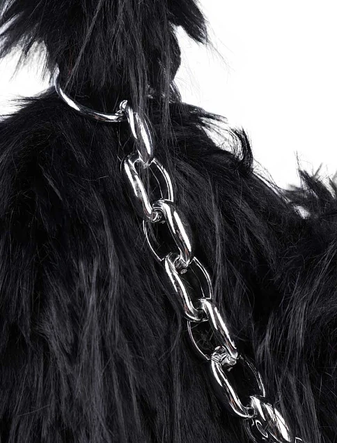 Женская сумка через плечо MIRATON из меха черная - фото 4 - Miraton