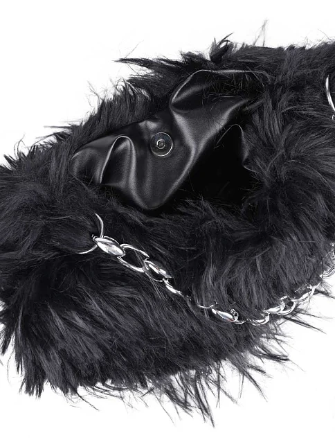 Женская сумка через плечо MIRATON из меха черная - фото 5 - Miraton