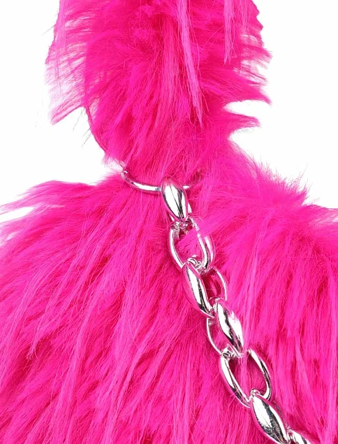 Женская сумка через плечо MIRATON из меха розовая - фото 5 - Miraton