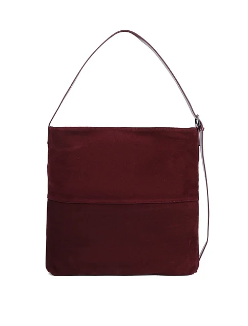 Женская сумка хобо MIRATON замшевая бордовая - фото 4 - Miraton