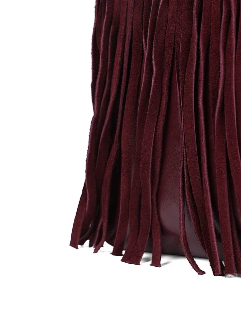 Женская сумка хобо MIRATON замшевая бордовая - фото 5 - Miraton