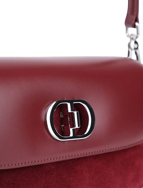 Женская сумка через плечо MIRATON кожаная бордовая - фото 4 - Miraton