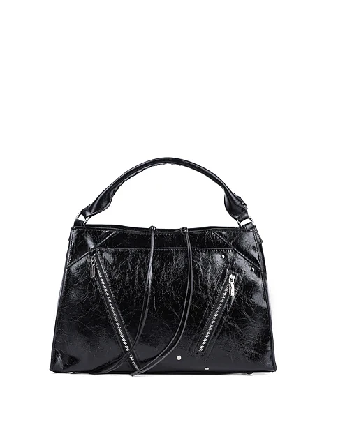 Женская сумка тоут MIRATON кожаная черная - фото 1 - Miraton